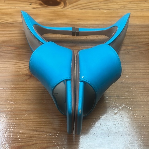 MARC FISHER 💙 Danita Heeled Sandal, slip on turquoise sky sea, Hawaiian Blue 8.5 - Picture 7 of 12